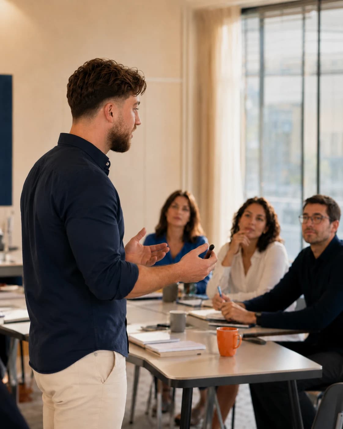 Keyvan présentant une méthode pendant une formation Alohria